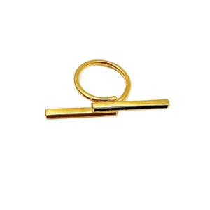 ANILLO BARRAS MOSAICO -Oro