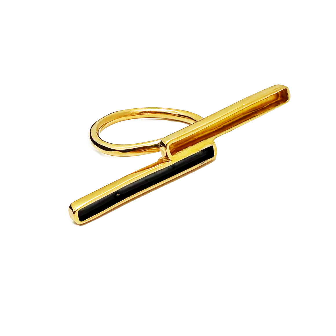 ANILLO BARRAS MOSAICO -Oro