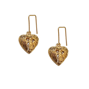 Aretes Corazón Oaxaca Oro