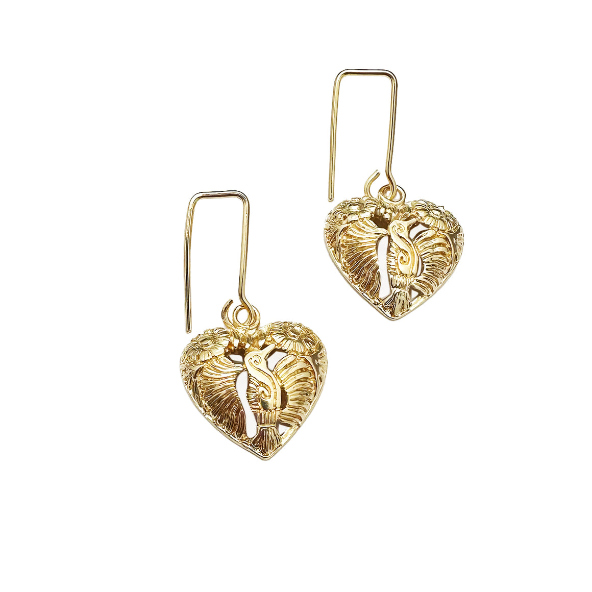 Aretes Corazón Oaxaca Oro