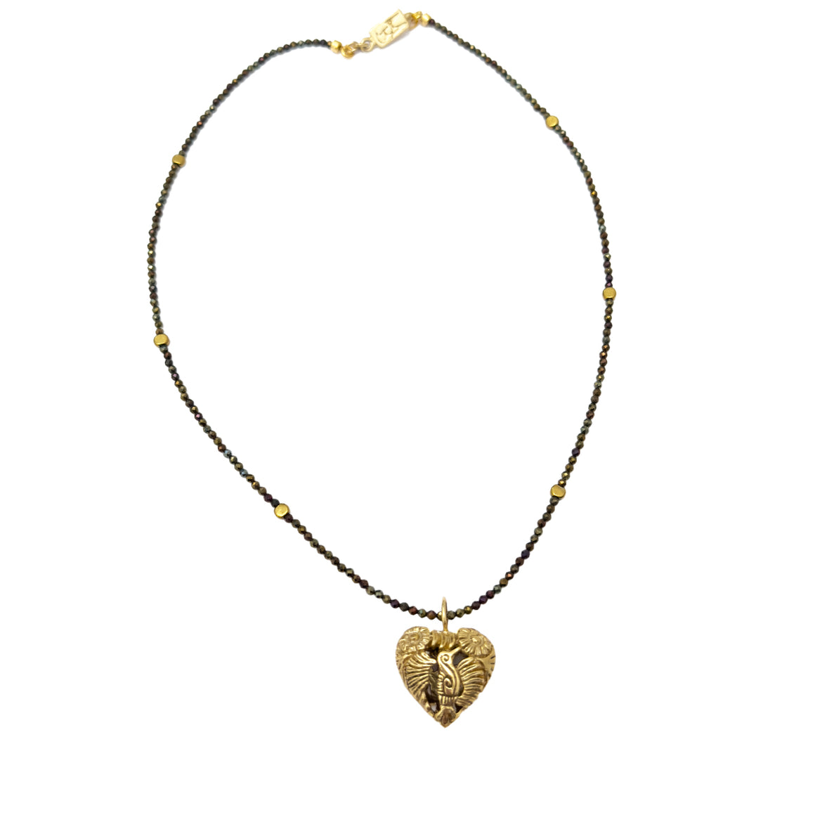 DIJE CORAZON COLIBRI -PLATA DORADA