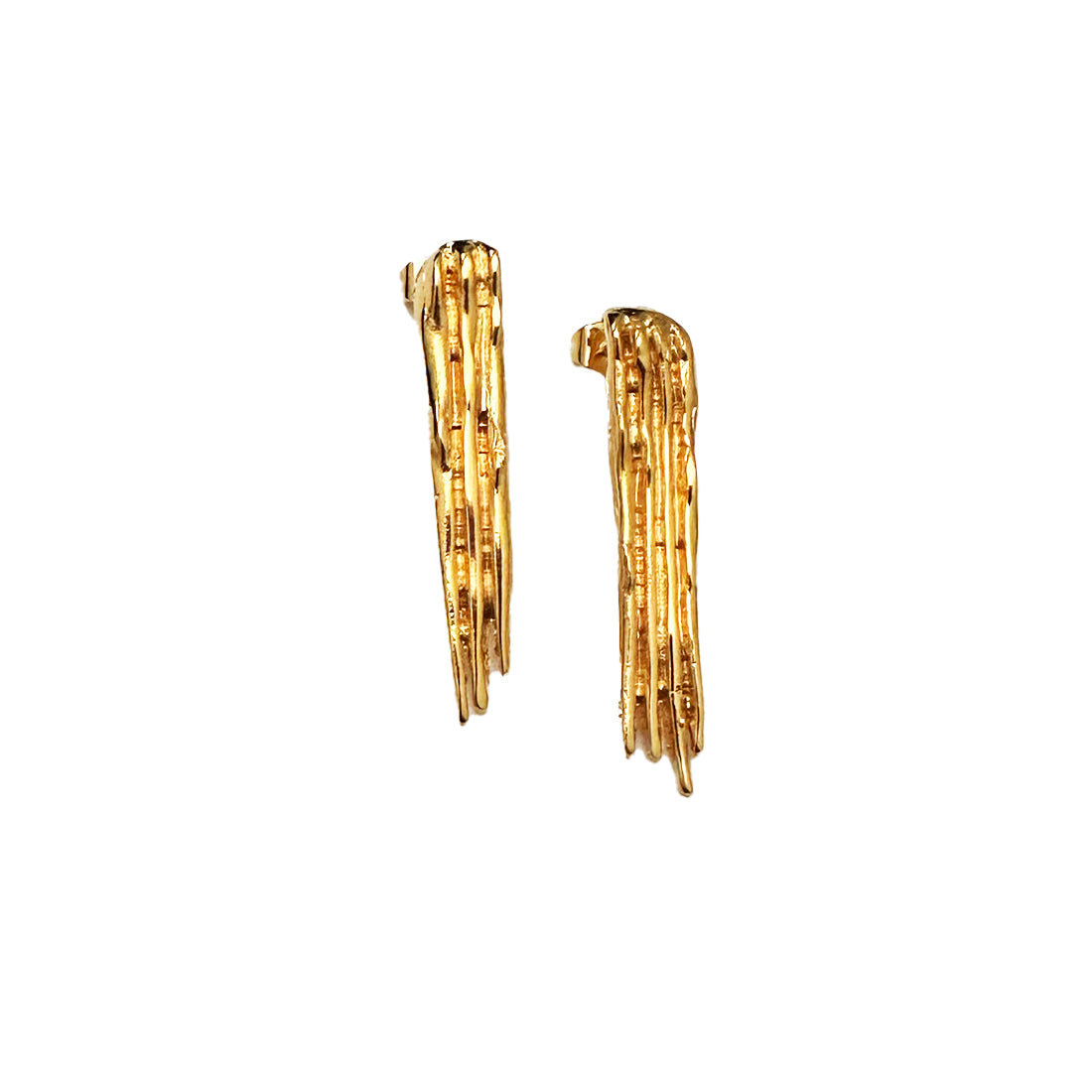 Aretes Cascada Rectangular -Oro