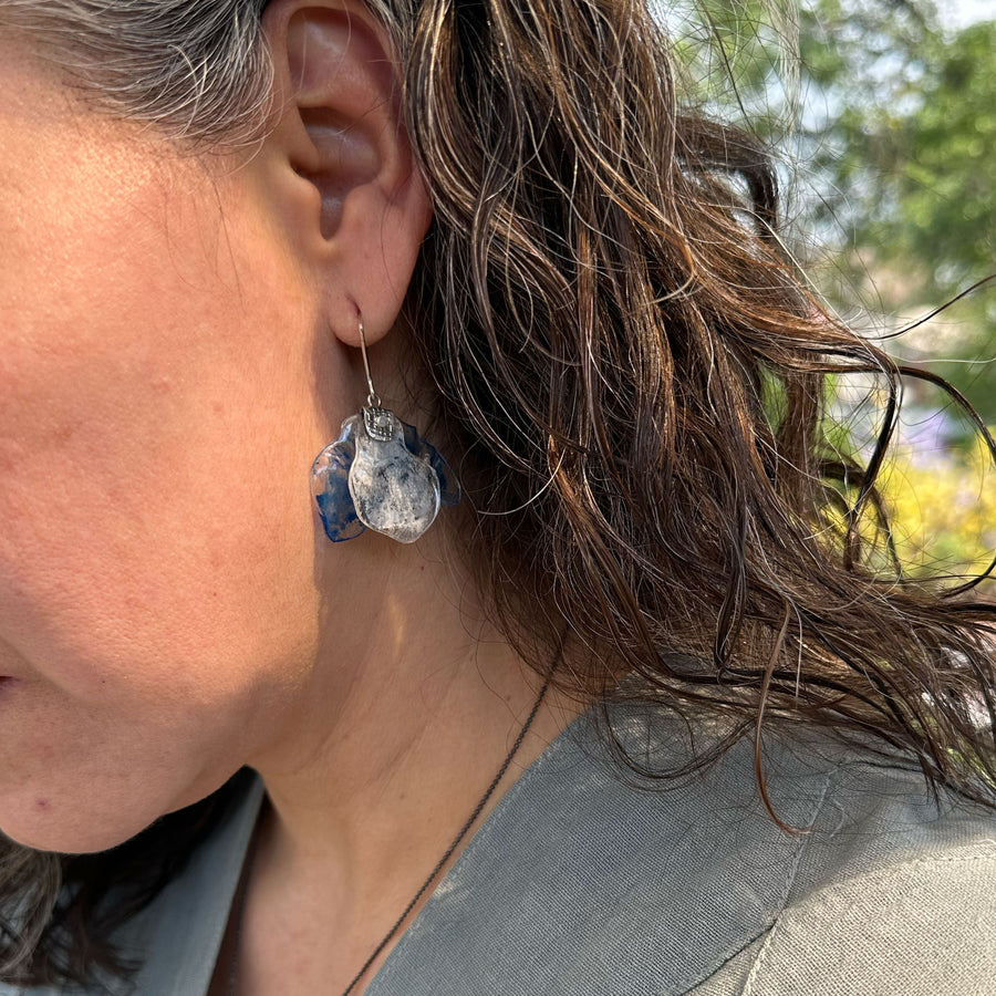 Aretes Alas Azul