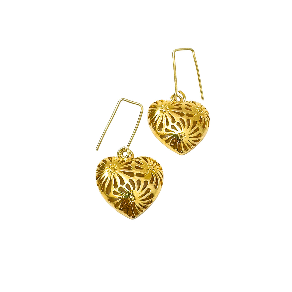 Aretes Corazón Matices Grande -Oro