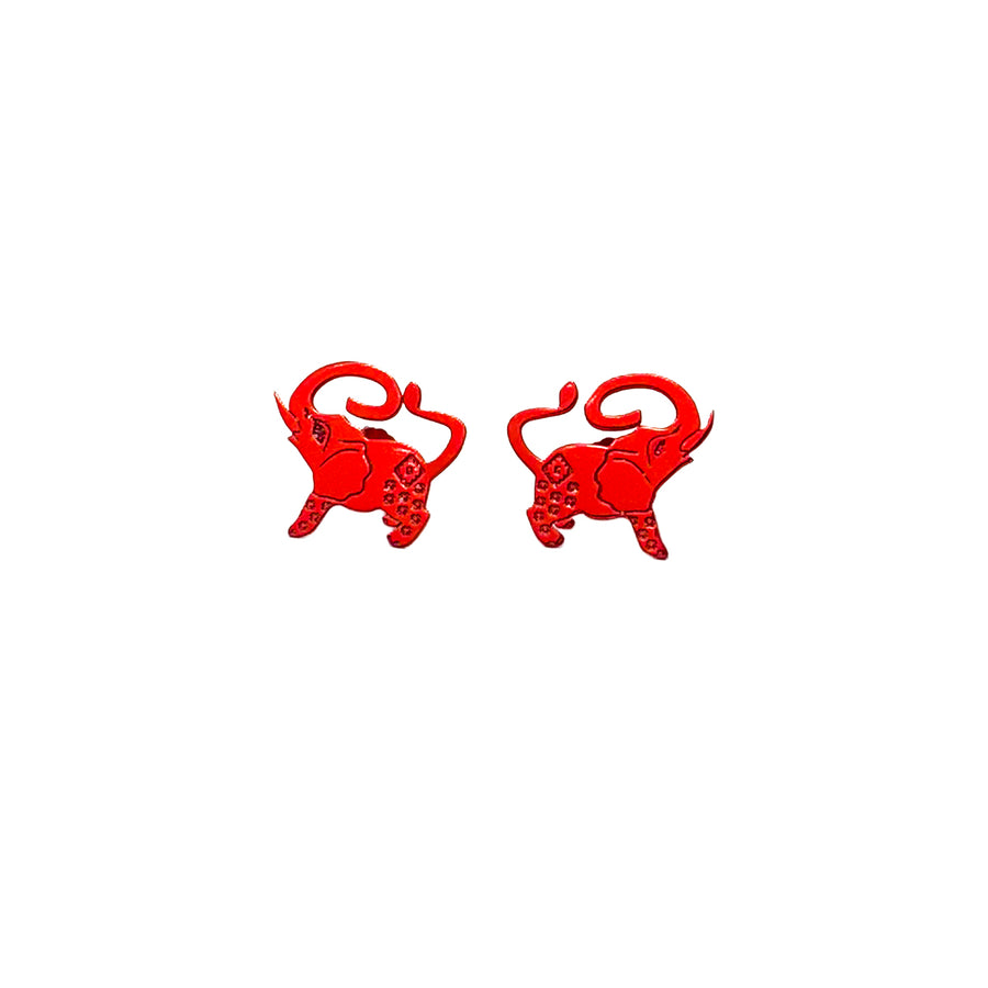 Aretes  Elefante Rojo