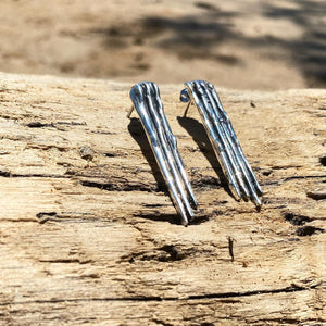Aretes Cascada Rectangular -Plata