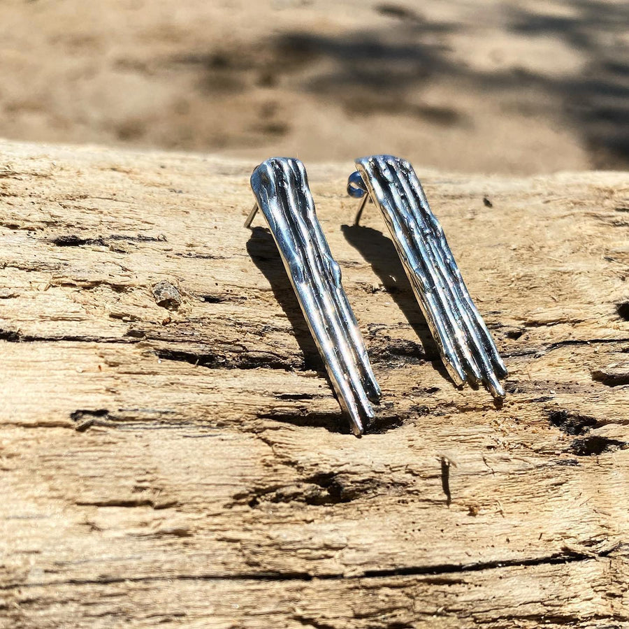 Aretes Cascada Rectangular -Plata