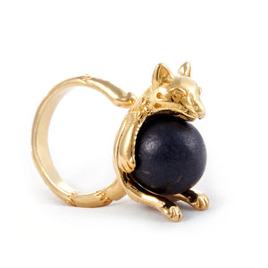 Anillo Gato Barrigón -Chapa de Oro