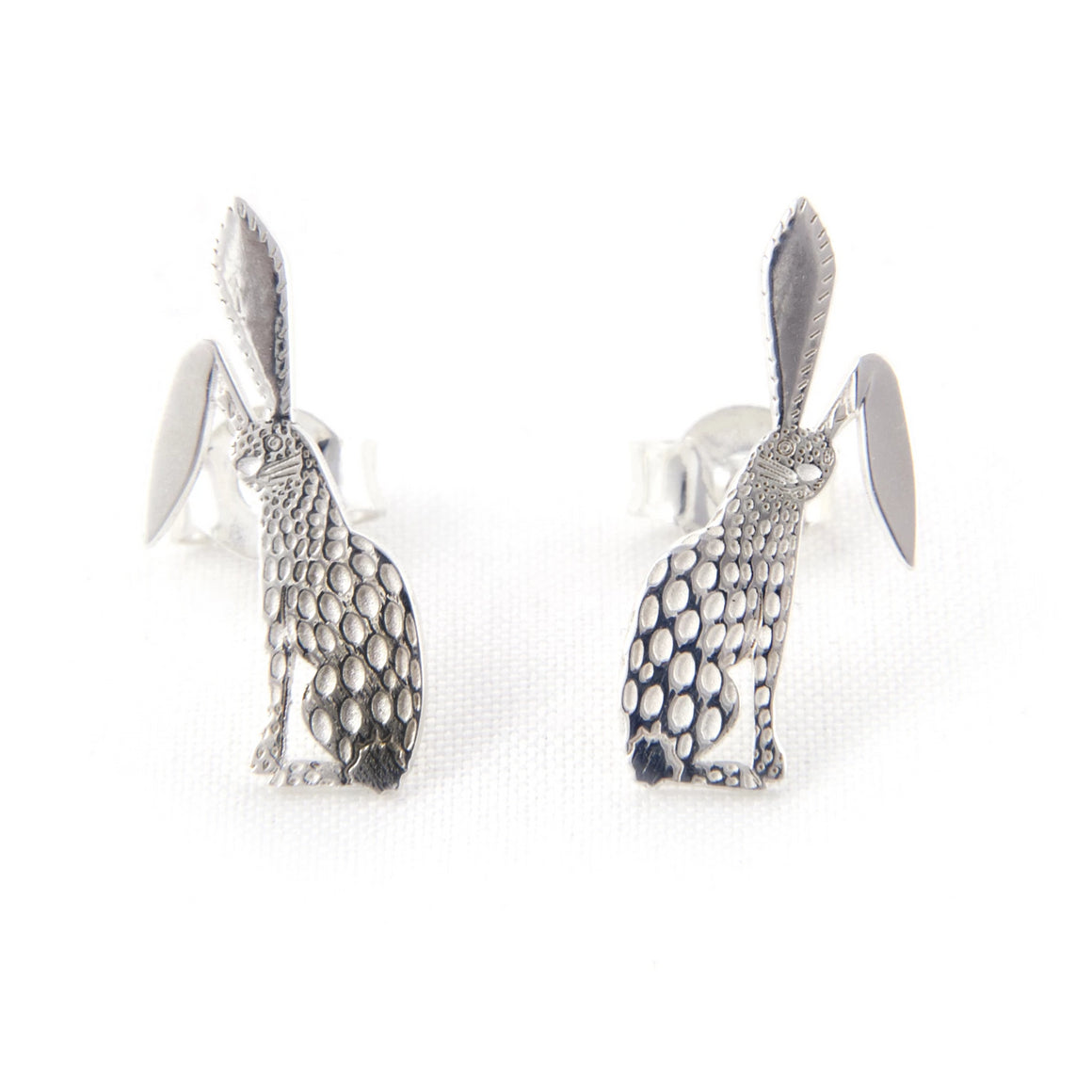 Aretes Conejo Orejón - Plata Natural
