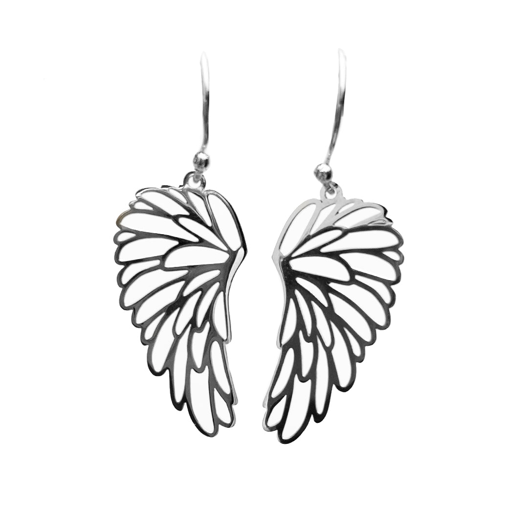 Aretes Alas Libertad Colgantes- Plata