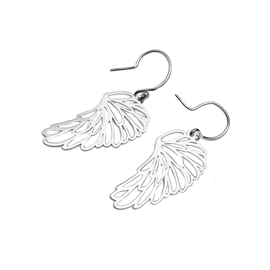 Aretes Alas Libertad Colgantes- Plata