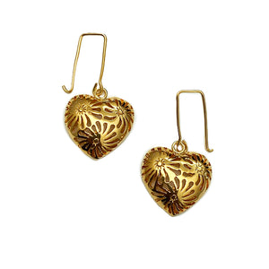 Aretes Corazón Matices Grande -Oro