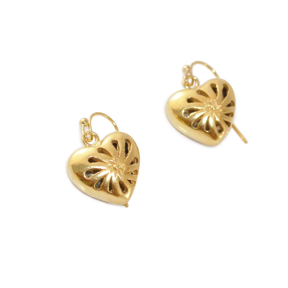 Aretes Corazon Matices -Oro