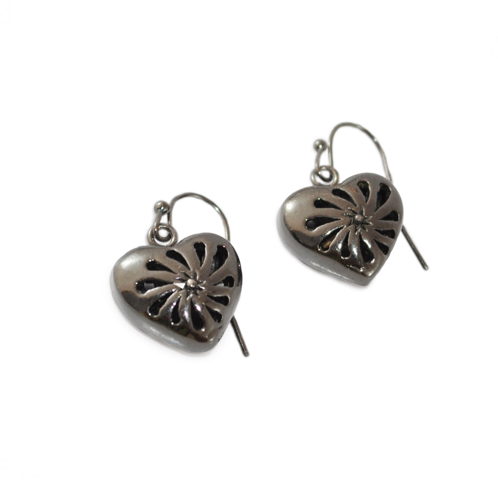 Aretes Corazon Abultado -Plata