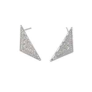 Aretes Medio Rombo - Rodio