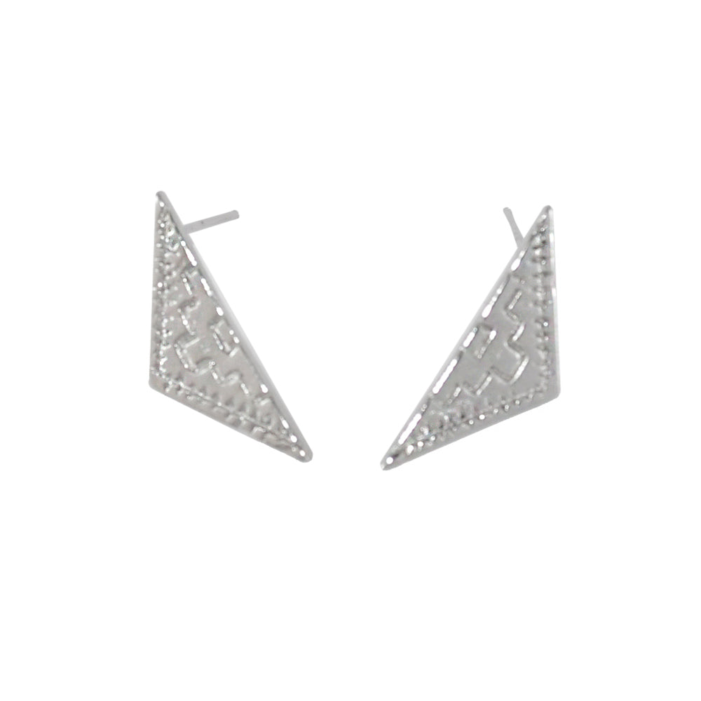 Aretes Medio Rombo - Rodio