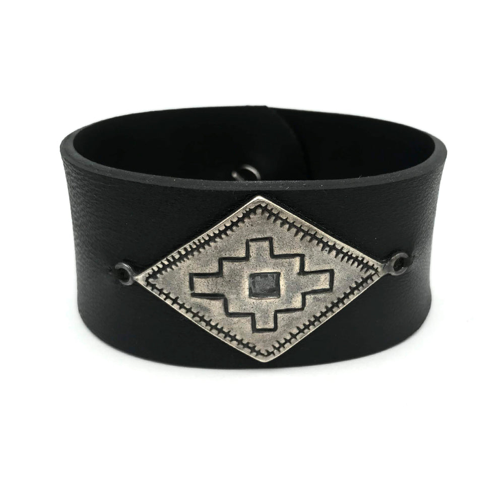 Brazalete Ancho Chenteño -Plata