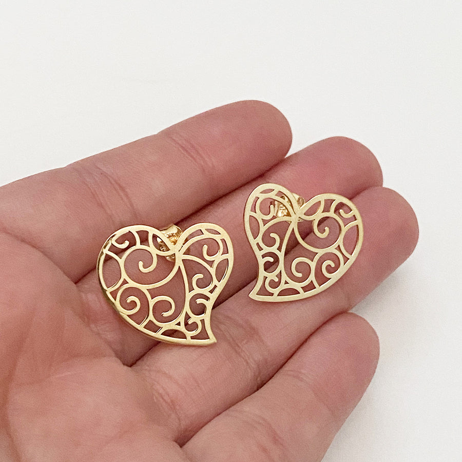 Broqueles Corazón Fortaleza - Plata