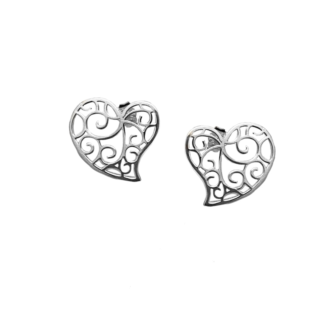 Broqueles Corazón Fortaleza - Plata