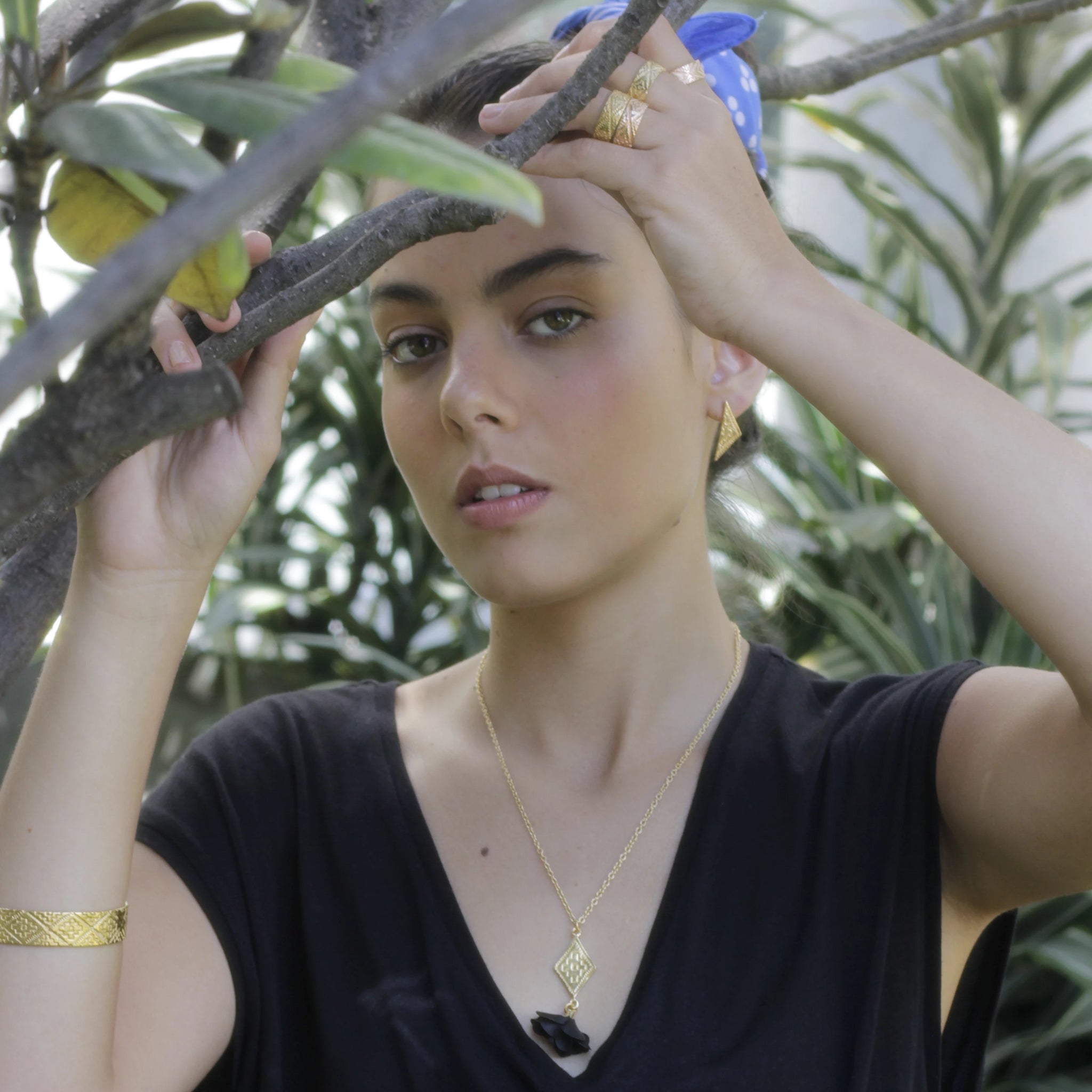 Aretes Medio Rombo - Dorados