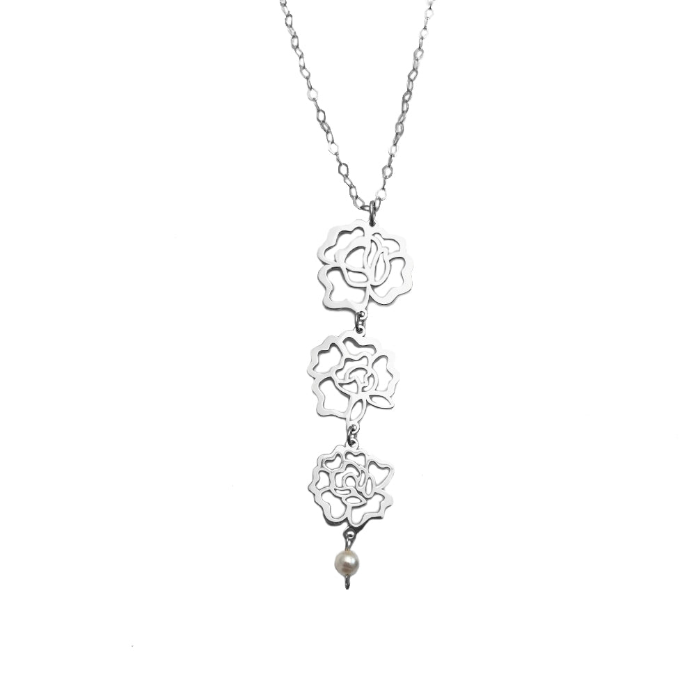 Dije Corbatín Flor del Istmo en Plata