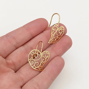 Aretes Corazón Fortaleza - Oro