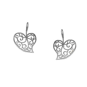 Aretes Corazón Fortaleza - Plata