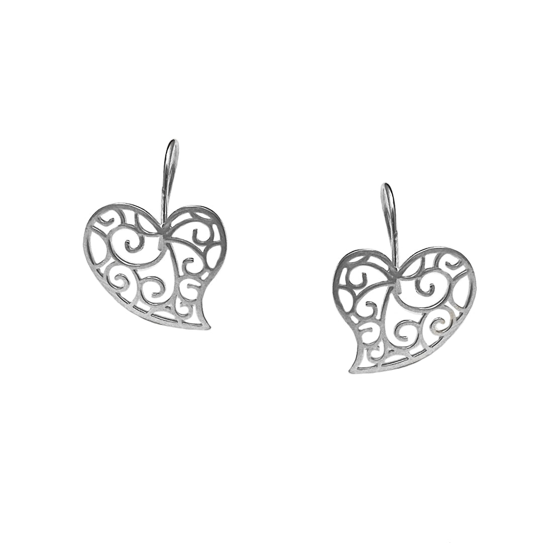 Aretes Corazón Fortaleza - Plata