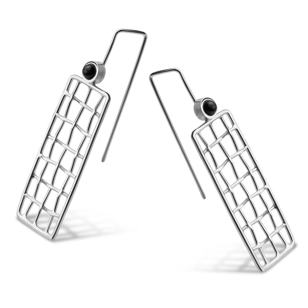 Arete  Rectángulo  -Plata