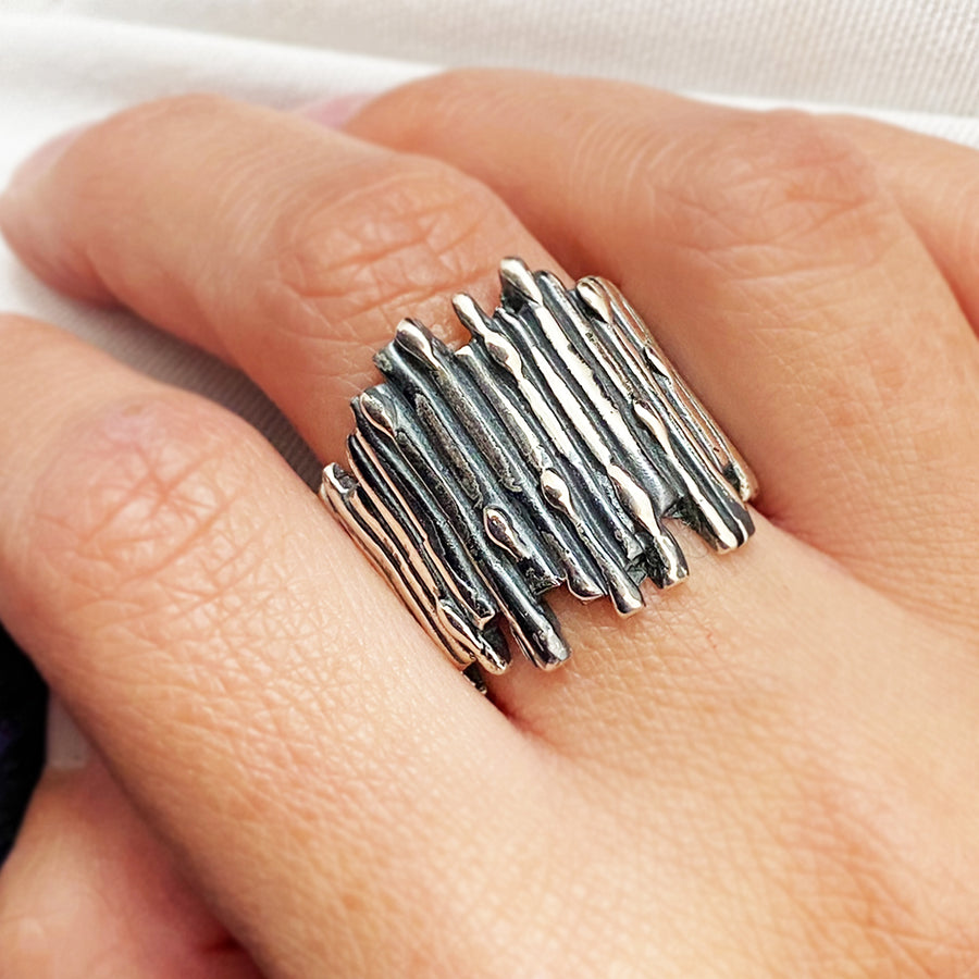 Anillo Cascada Continua - Plata