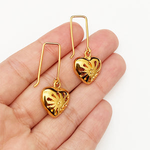 Aretes Corazón Partido  -Oro