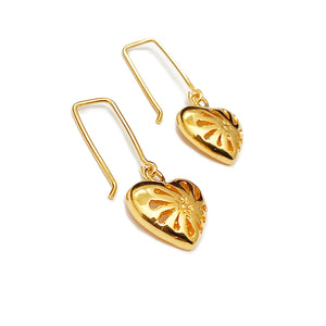 Aretes Corazón Partido  -Oro