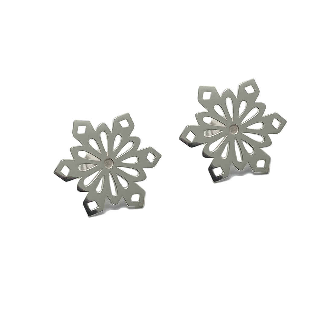 Aretes Copos de Nieve Plata
