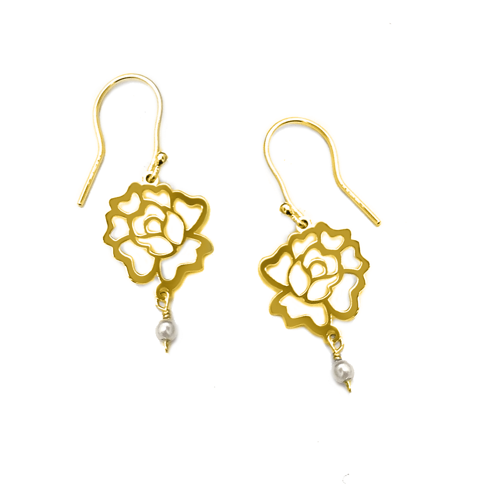 Aretes Colgantes Flor del Istmo en Chapa