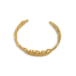 Brazalete Trenza Chapa de Oro