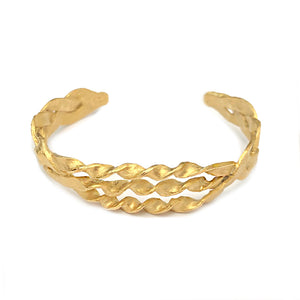 Brazalete Trenza Chapa de Oro