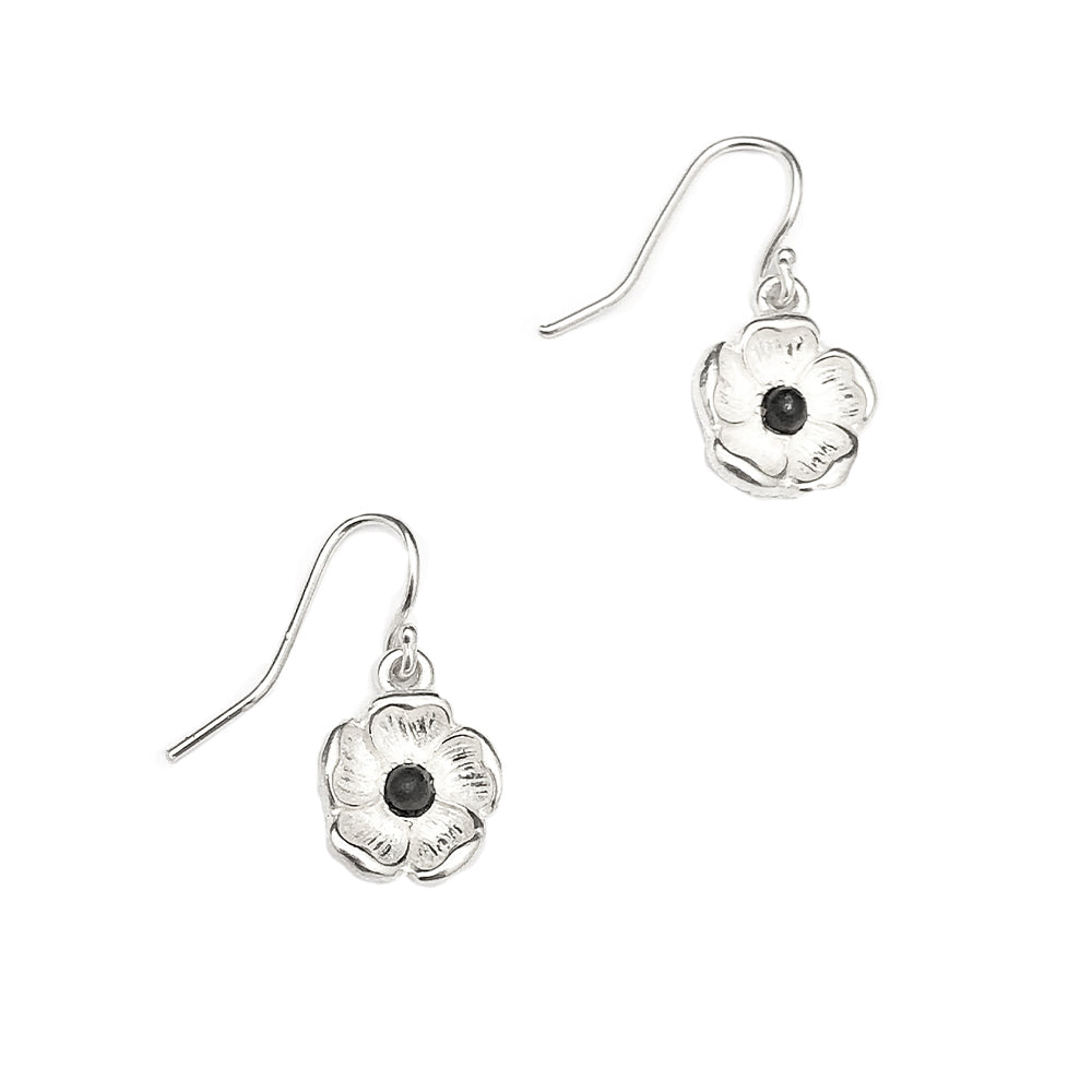Aretes Flor 5 Pétalos -Plata