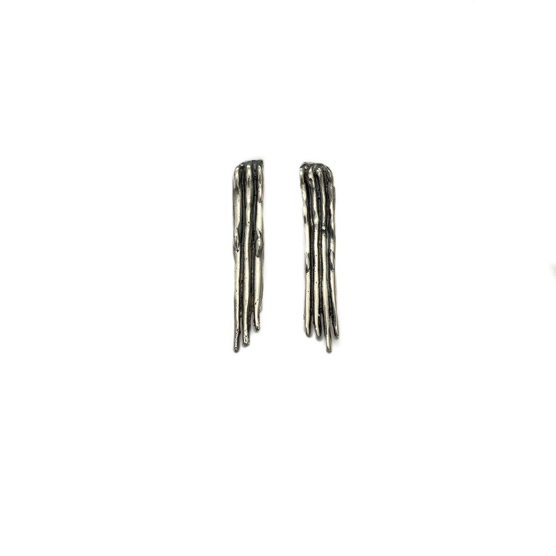 Aretes Cascada Rectangular -Plata