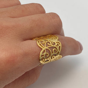 Anillo Ajustable Corazones Fortaleza Chapa